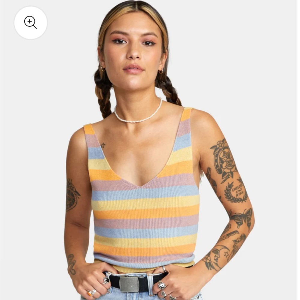 RVCA Sweater Rainbow Top